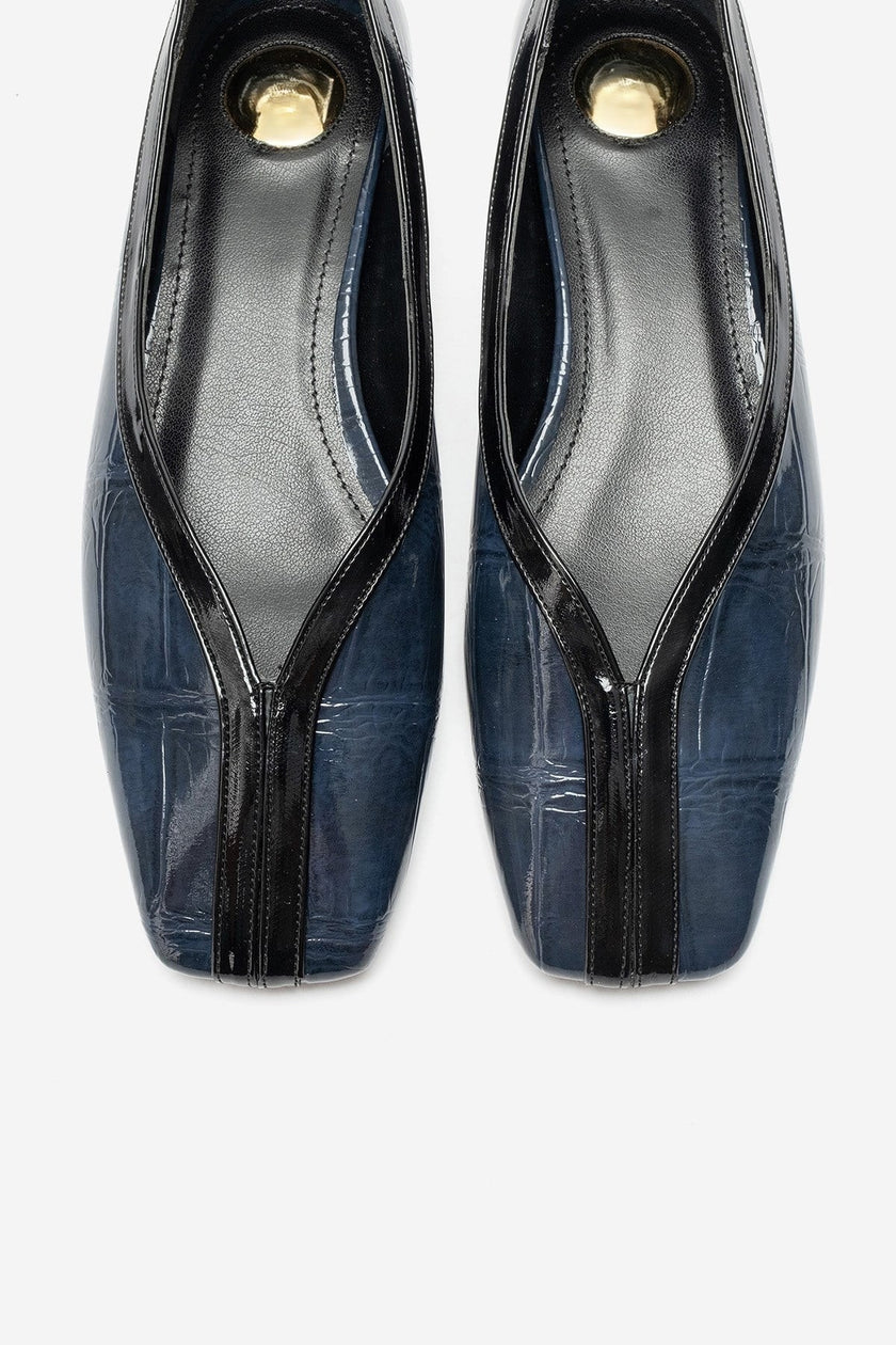 Helene – Navy Printed Babet Flats