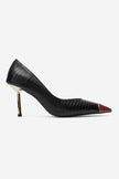 JIMENA Black & Red Printed Pointed-Toe Stiletto Heels – 8 cm