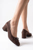 Leslie – Brown Suede Bow Detail Block Heel Shoes
