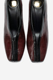 NORE Burgundy Embossed Block Heel Shoes – 9 cm Heels