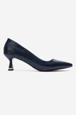 LAWTON Navy Blue Pointed-Toe Stiletto Heels