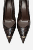 JIMENA Brown Patterned Pointed-Toe Stiletto Heels