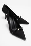 ANNIE Women's Black Bow-Tie High-Heeled Shoes