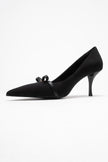ANNIE Women's Black Bow-Tie High-Heeled Shoes