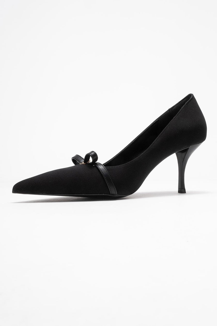 ANNIE Women's Black Bow-Tie High-Heeled Shoes