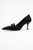 ANNIE Women's Black Bow-Tie High-Heeled Shoes