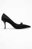 ANNIE Women's Black Bow-Tie High-Heeled Shoes