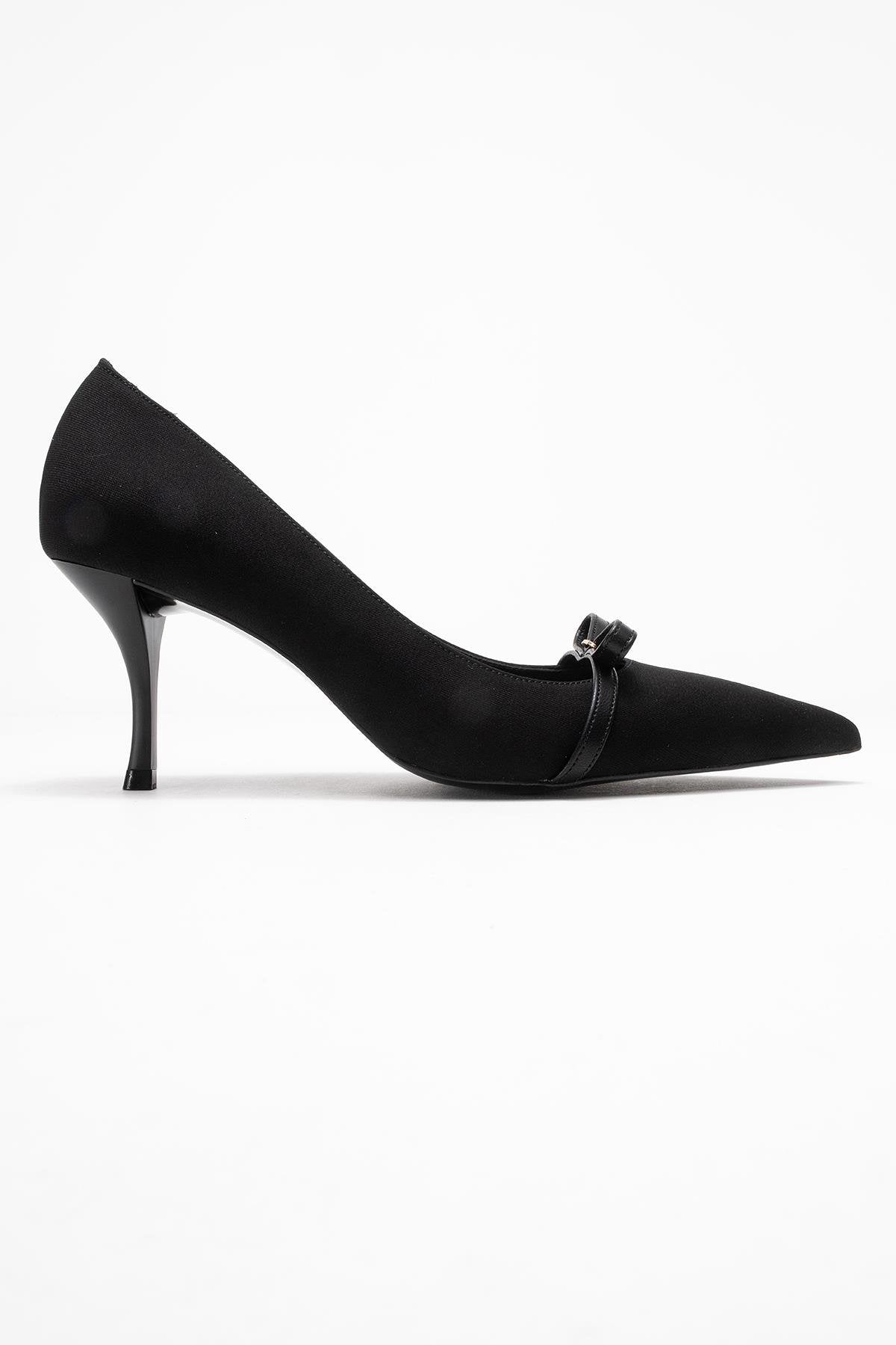ANNIE Women's Black Bow-Tie High-Heeled Shoes