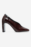 NORE Burgundy Embossed Block Heel Shoes – 9 cm Heels