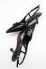 WOSS Black Patent Leather Women's High Heel Shoes with Belt Detail