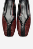 Helene – Burgundy Printed Babet Flats