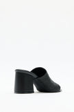 Textured Wide Strap Black Woven Women's Heeled Sandals