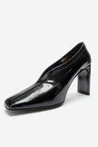 NORE Black Embossed Block Heel Shoes – 9 cm Heels