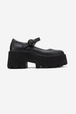 ORINA Black Genuine Leather Thick-Soled Women's Casual Shoes