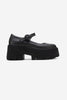 ORINA Black Genuine Leather Thick-Soled Women's Casual Shoes