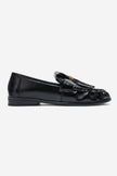 Marston – Black Crinkled Patent Tassel Loafers