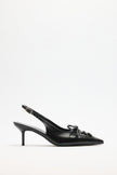 Pointed Toe Lace-Up Black Women’s Heeled Shoes