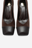 OSCOTT Brown Suede-Effect Chunky Block Heel Shoes