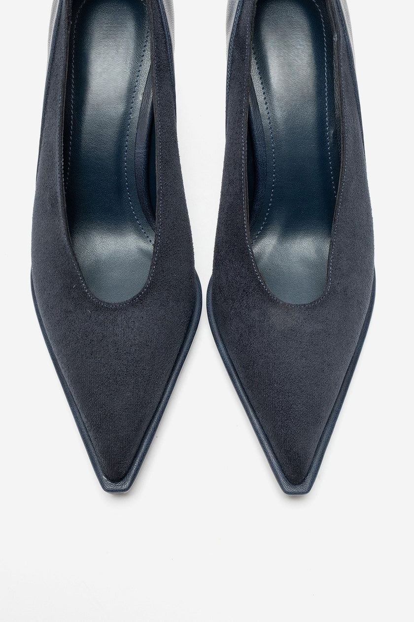 Meadow – Navy Suede-Look Stiletto Heels
