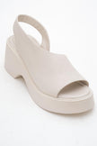 ROY Light Beige Genuine Leather Wedge Sandals