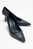 RONA Navy Blue Skin Matte Toe Women's High Heels