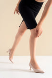 353 Women's Nude Leather High Heel Shoes