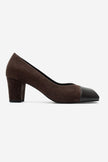 KELLYS Brown Genuine Suede Leather Chunky Heel Loafers