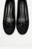Leslie – Black Suede Bow Detail Block Heel Shoes