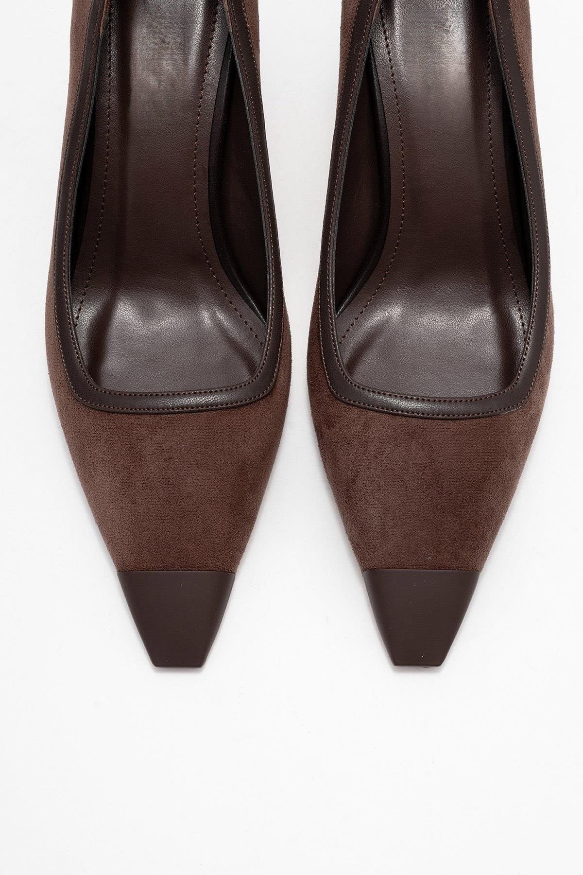 RONA Brown Suede Matte Toe Women's High Heels