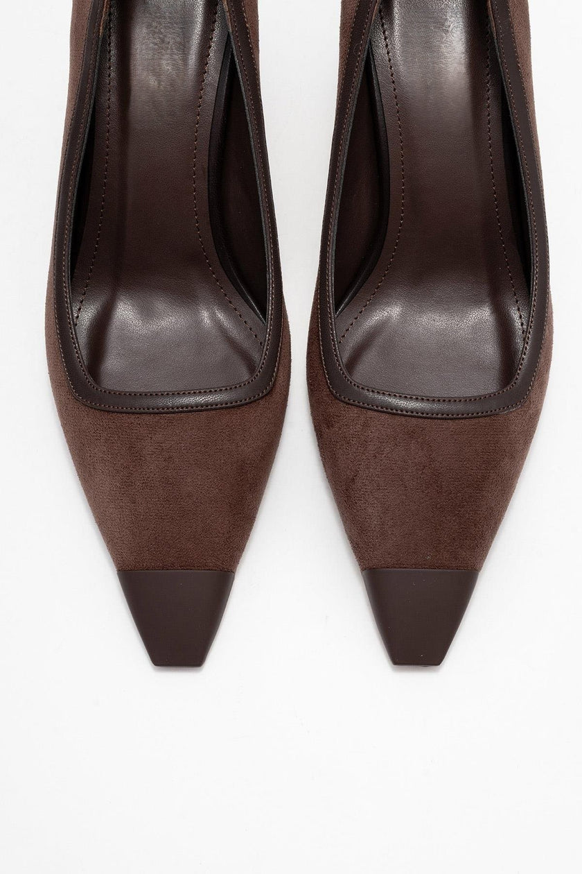 RONA Brown Suede Matte Toe Women's High Heels