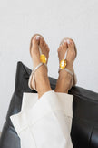 EMILIA Taupe Rhinestone Toe-Post Jelly Sandals