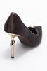 MILOS Brown Satin Buckled Women's High Heels