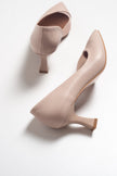 353 Women's Nude Leather High Heel Shoes