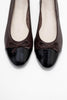 JENS Women's Brown-Black Patent Leather Bow-Tie Ballerina Shoes