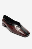 Helene – Burgundy Printed Babet Flats