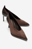 Meadow – Brown Suede-Look Stiletto Heels