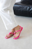 EMILIA Fuchsia Rhinestone Toe-Post Jelly Sandals