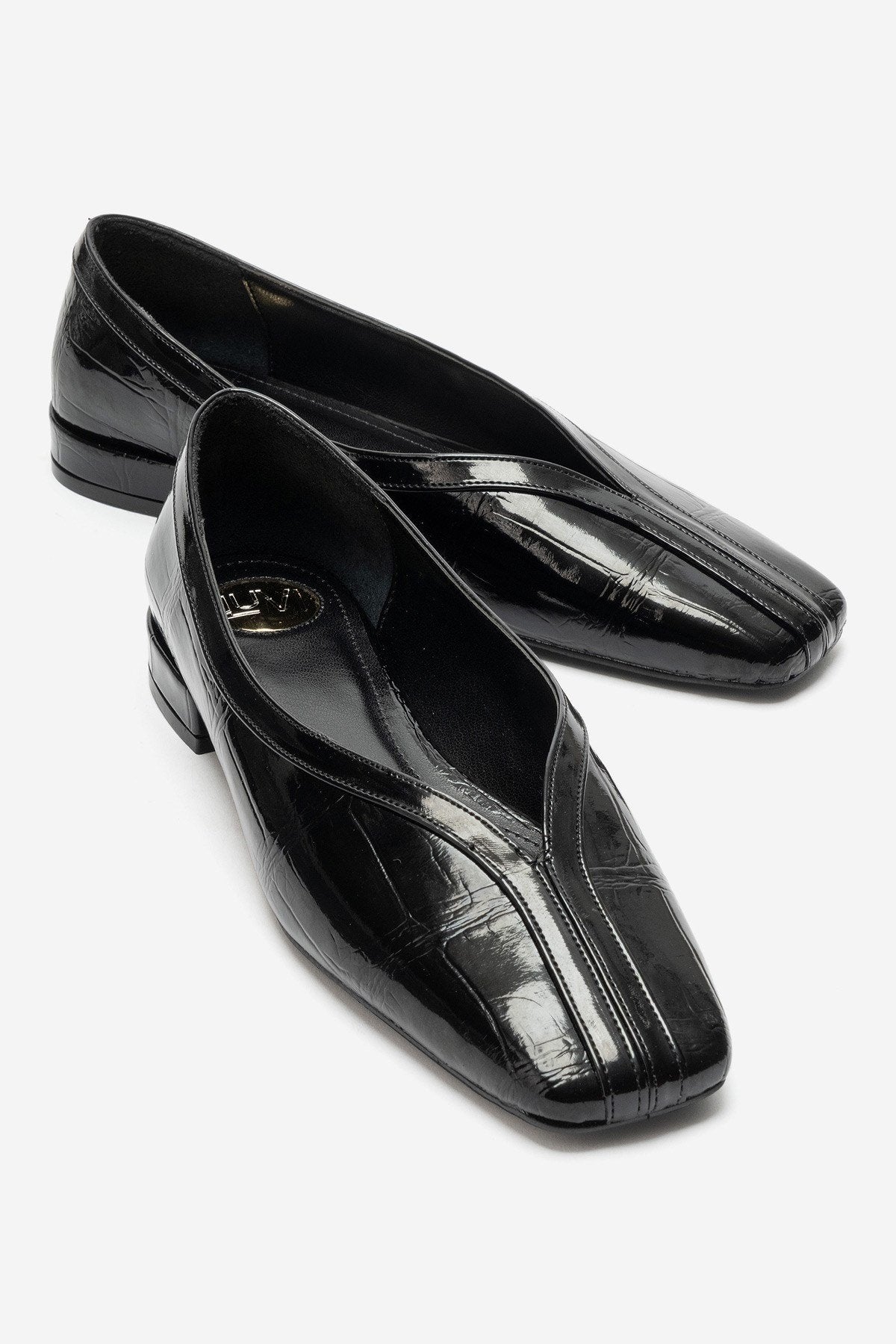 Helene – Black Printed Babet Flats