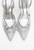 PEONY Silver Mesh Bowknot Women's Pointed Toe High Heels