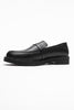 GALEA Black Leather Buckled Genuine Leather Women's Loafers