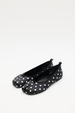 Black Polka Dot Knot-Detail Toe-Post Women's Flats