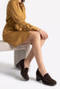 KELLYS Brown Genuine Suede Leather Chunky Heel Loafers