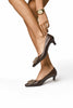 Marte – Brown Buckle Detail Low-Heel Shoes