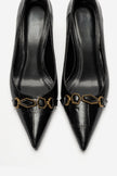 Olinda – Black Printed Buckle Detail Heels