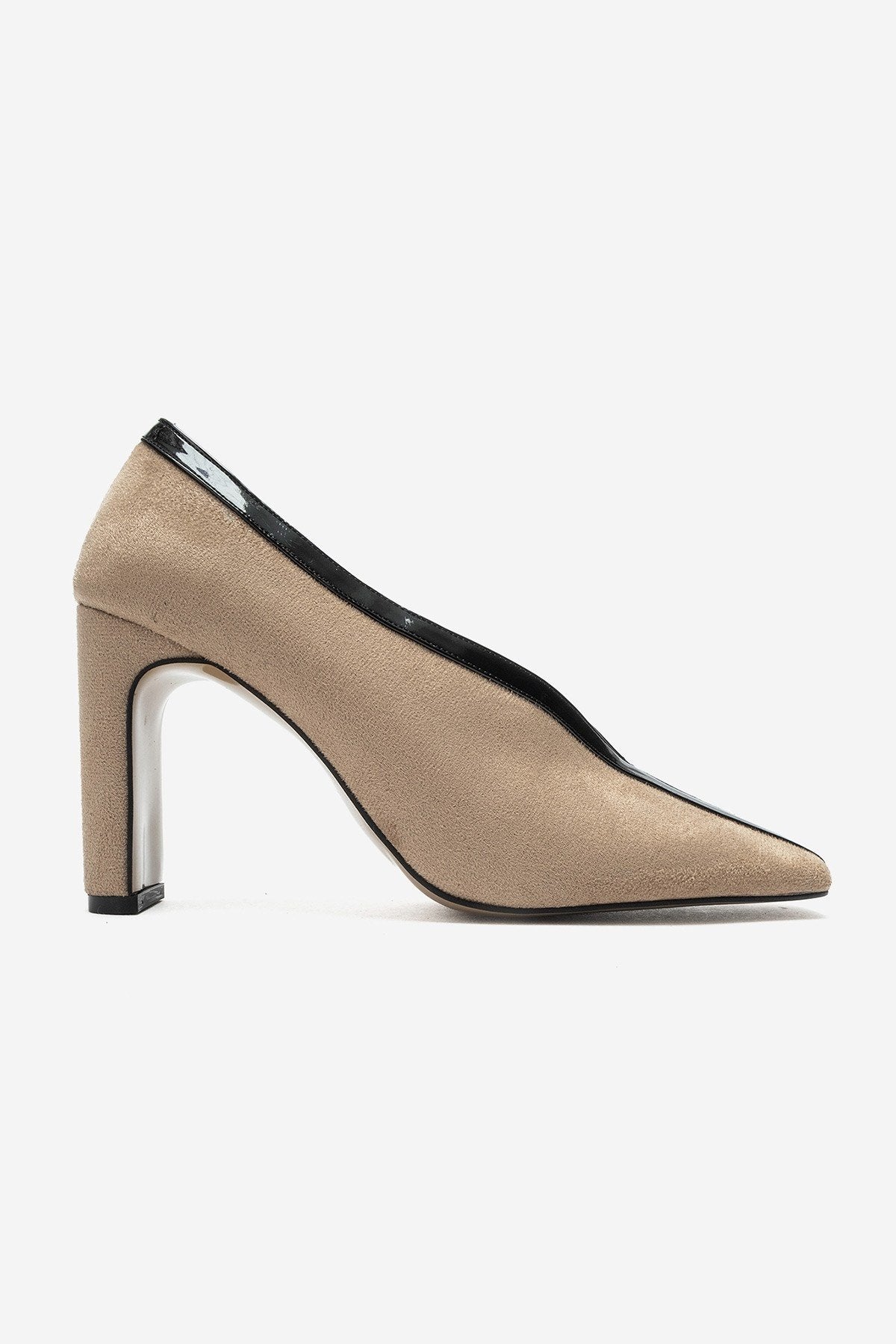 NORE Beige Suede Block Heel Shoes – 9 cm Heels