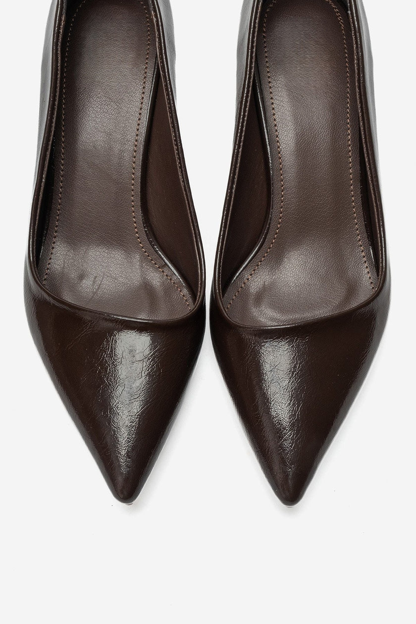 LAWTON Brown Pointed-Toe Stiletto Heels
