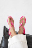 EMILIA Fuchsia Rhinestone Toe-Post Jelly Sandals