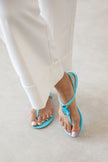 EMILIA Blue Rhinestone Toe-Post Jelly Sandals