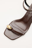 Oval Accessory Detail Bitter Brown Women's Heels