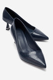 LAWTON Navy Blue Pointed-Toe Stiletto Heels